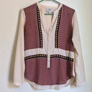 Madison Marcus Silk Blouse Geometric Print M